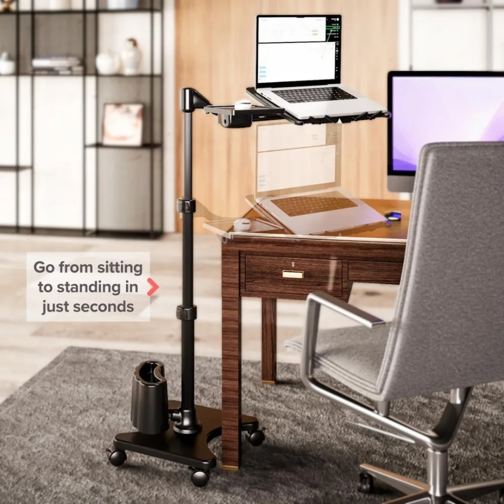 G2 Rolling Laptop Workstation Stand, Cart Desk for Laptops, Livros, Tablets, Arte, Feito para Sofá, Cama, Cadeira, Em pé