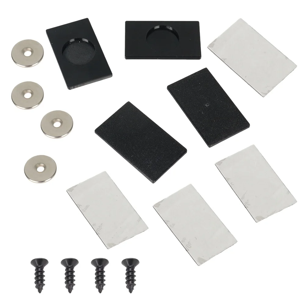 4PC Universal Car Strong Magnetic Number Plate Holder For Car Caravan Trailer Black Durable Automotive Parts