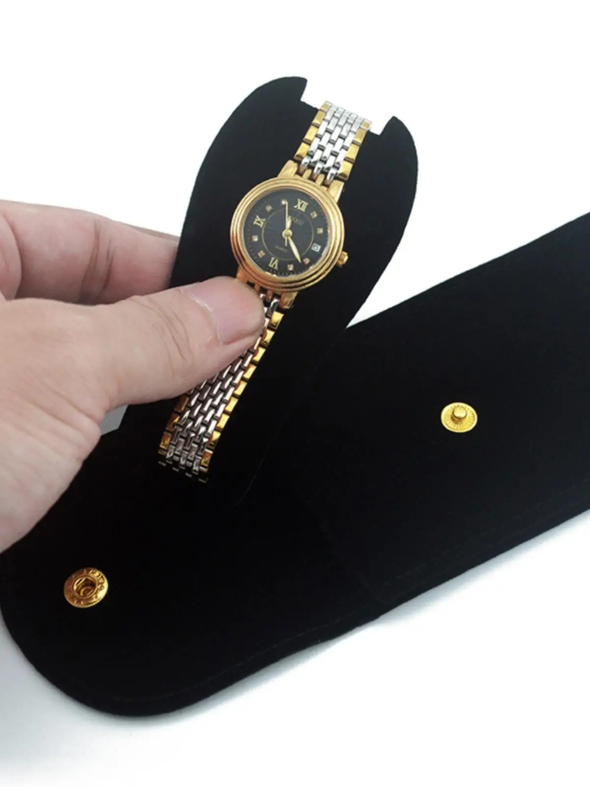 New Watch Pouch Storage Bag Portable Single Watch Travel Organizer Watch Display Gift Box Watch Dust Protection Case Green/Black