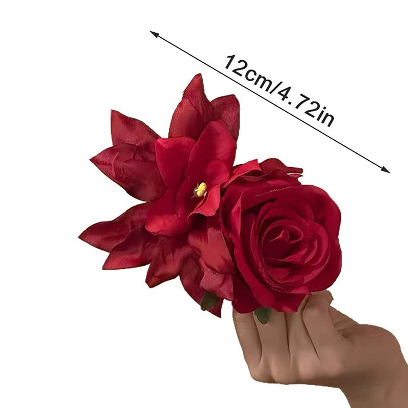 Rote Maiglöckchen-Haarspangen mit Blütenblättern, Entenschnabel-Haarspange, künstliche Blumen, Kopfschmuck-Accessoire【AliS8】 – Detail 1