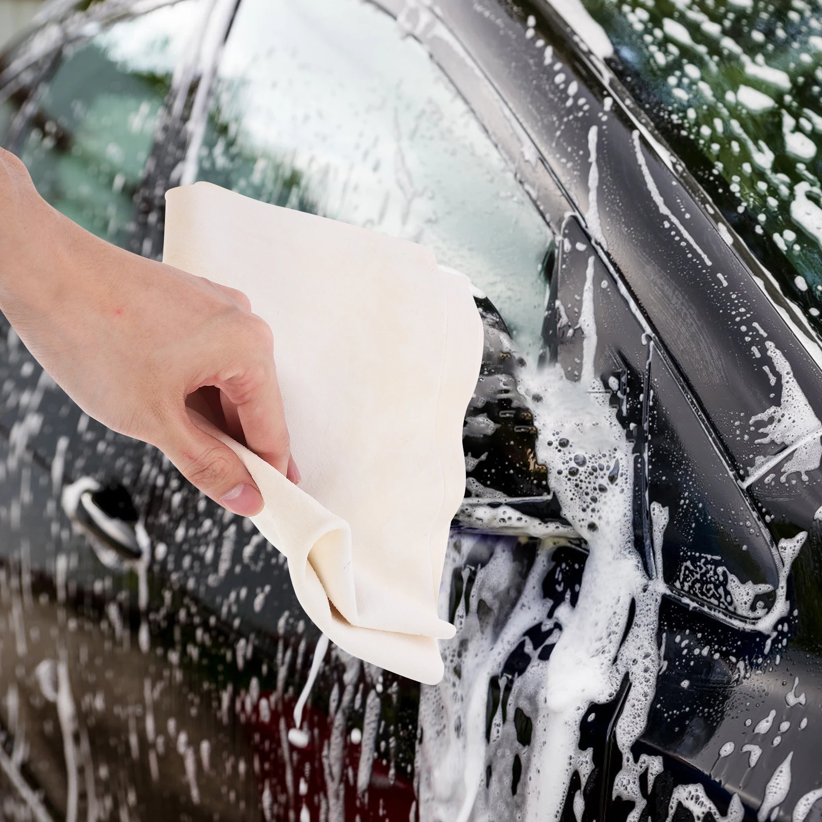 

Car Glass Towel Soft Absorbent Chamois Cloth For Car Washing Detailing Reusable Vehicle Drying Towel Window Cleaning Tool