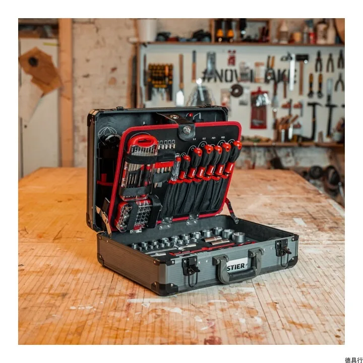 Portable Hard Case Aluminum Tool Box Suitcase 2-layers Large ToolBox Organizer Complete Tool Case Tool Box for Electrician