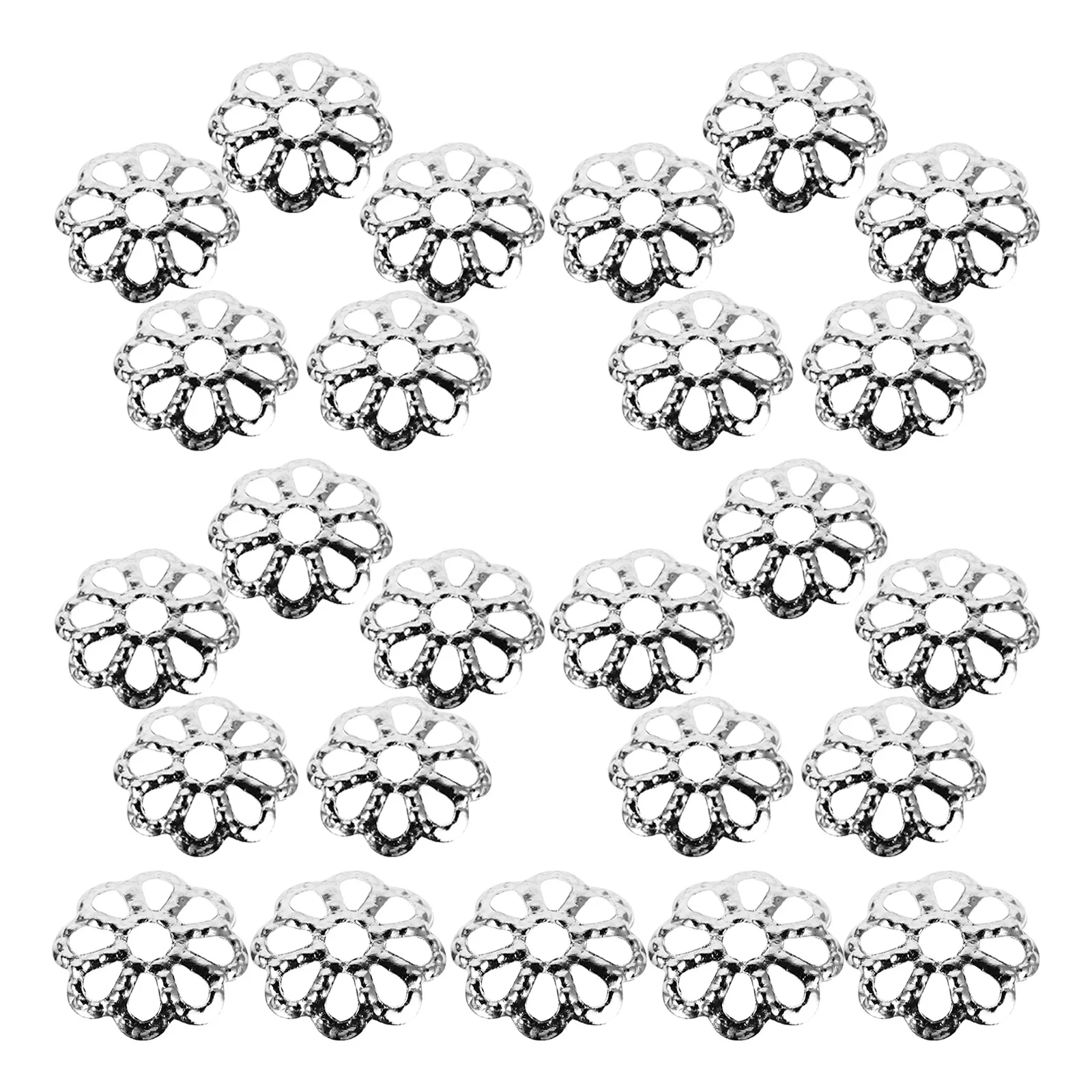 

600Pcs Hollow Flower Bead Caps 7mm Lightweight Metal Spacer Beads for DIY Jewelry Supplies Earrings Bracelets Necklaces