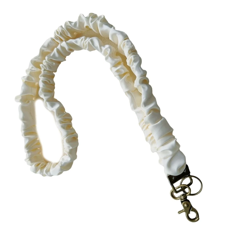 Elastic Lanyard for Badge Holder Colorful Cotton Necklace Keychain Lanyard For Student Teachers Nurses Office Worker