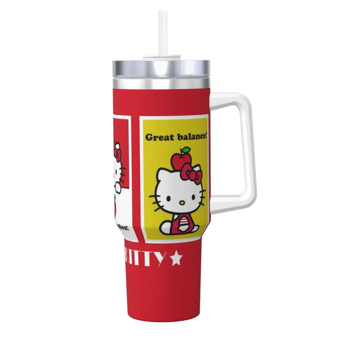 

Hello Kitty Stainless Steel Tumbler Travel Thermal Cups With Straws and Lid Large Capacity Car Mugs Hot Drinks Water Bottle