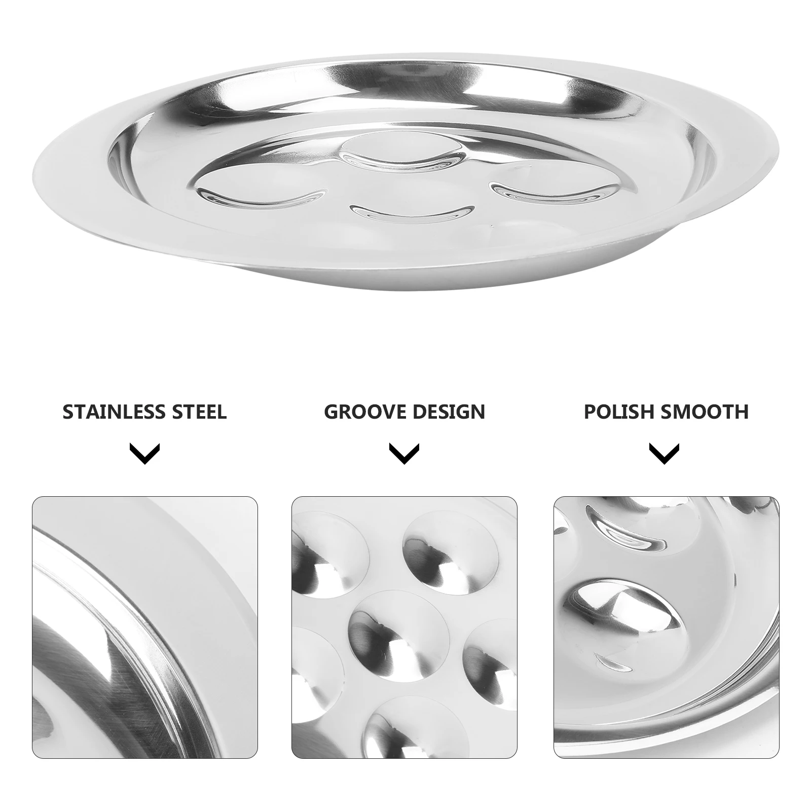 

Serving Utensils Stainless Steel Snail Dish Server Tableware Kitchen Plate Escargot