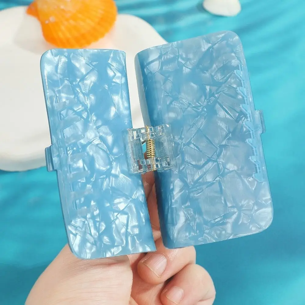 Pinza de pelo bonita con diseño de pez pequeño, de PVC, estilo lata de sardinas, con animales marinos, pinza de pelo grande cuadrada estilo festivo, pinza de playa con forma de pez.