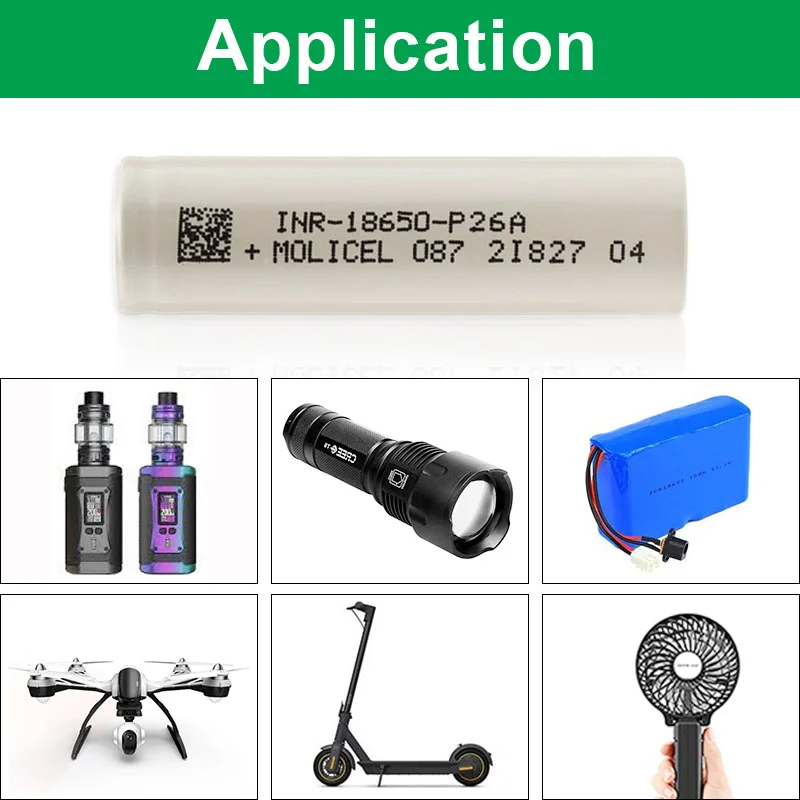 Original Molicel P26A 18650 Li Ion Battery High Discharge INR 18650 2600mAh 35A Rechargeable Batterise For Flashligjht Box Mod