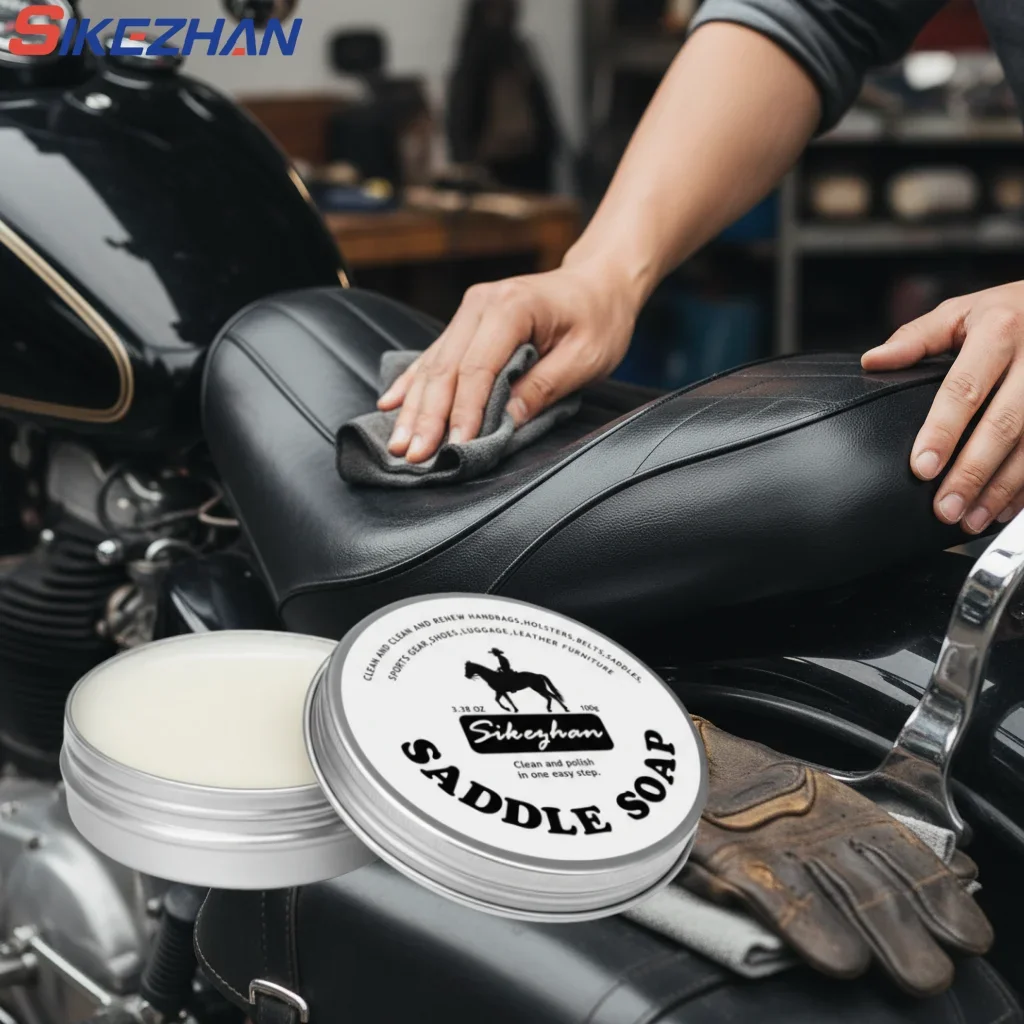 Spülung für Motorrad-Ledersitz, Creme |   Reparatur, Politur und Schutz aus echtem Leder vor Sonnenbekleidung, Risse und Alterung