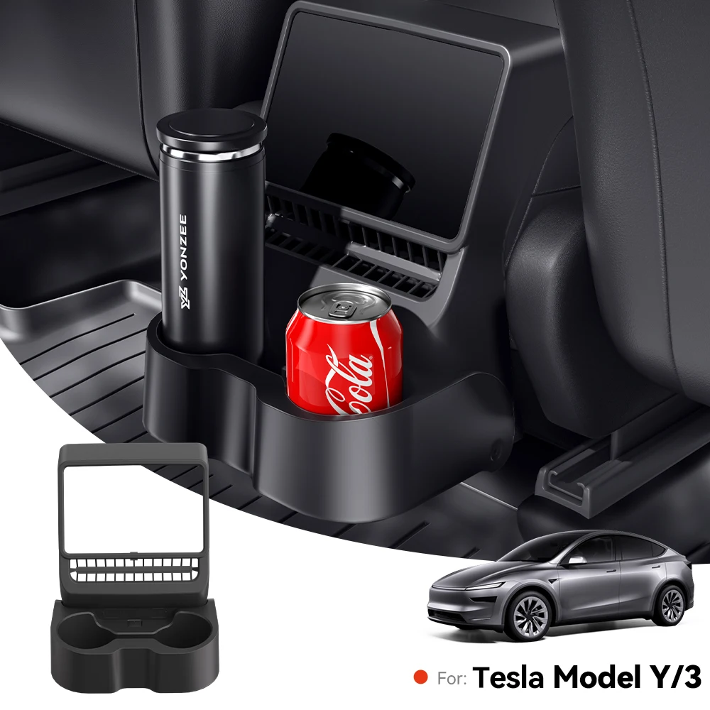 YZ For Tesla Model 3/Y Highland Juniper Rear Center Console Air Outlet Cover Organizer Storage Box Cup Holder Car Accessories view 2