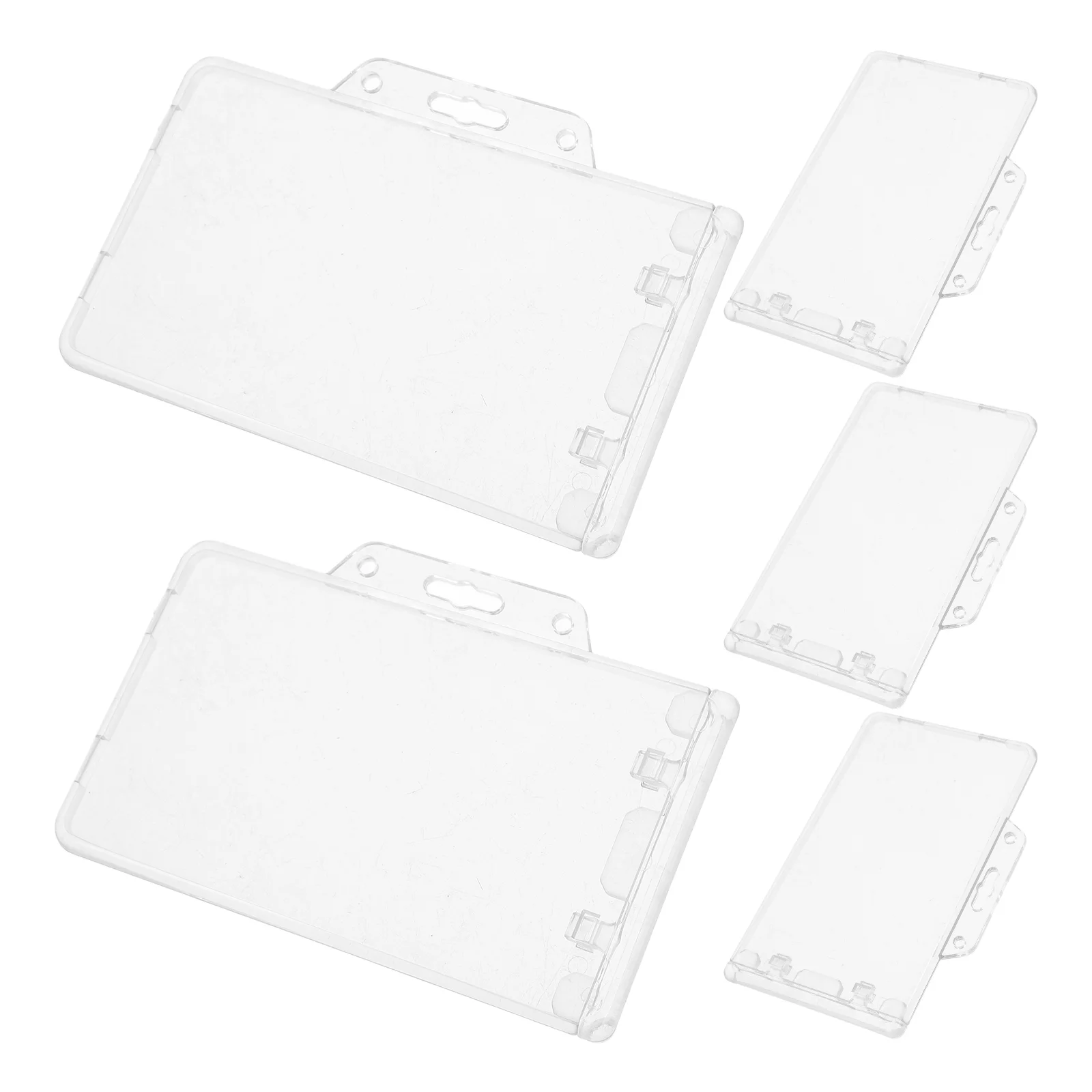 Portatarjetas de identificación de 5 piezas, cubiertas transparentes para tarjetas, documentos, antiarañazos, funda para tarjetas, trabajo