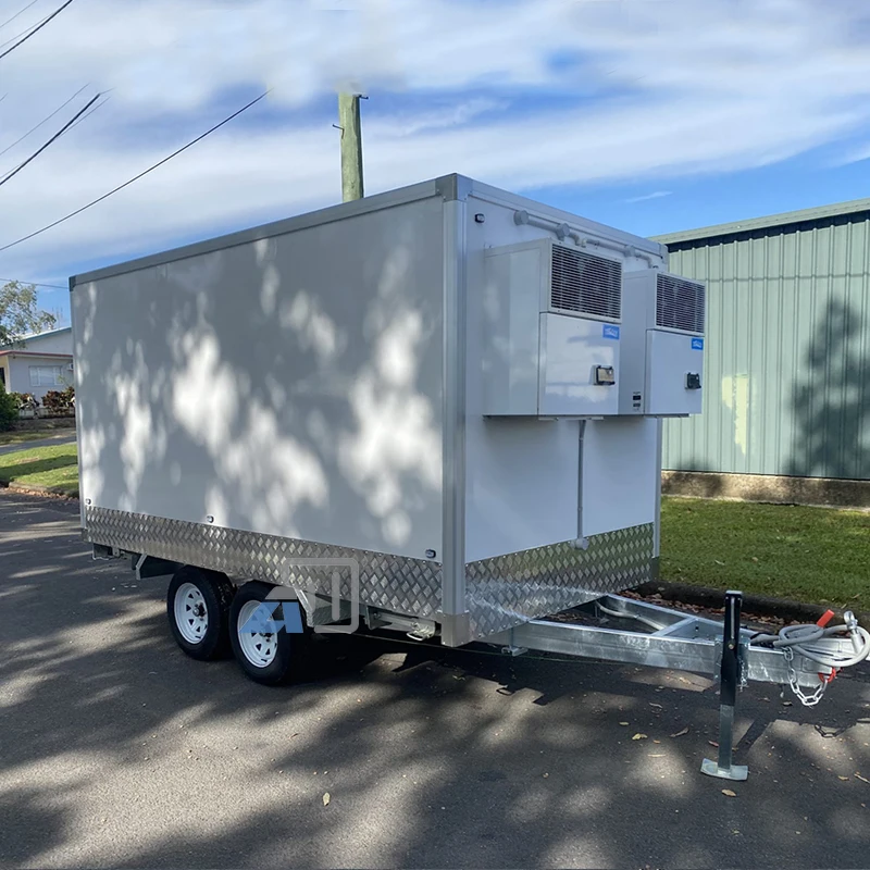 Hot Sale Double-Temperature Air Cooler Fridge Freezer Trailer for Catering Events Walk-in Refrigerated Trailer