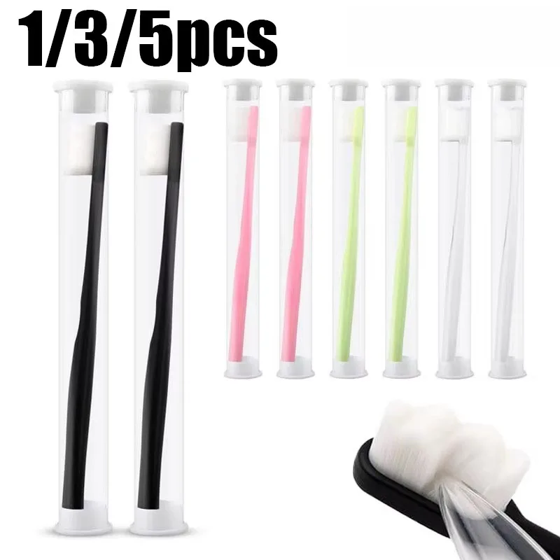

1/3/5 шт., зубная щетка для глубокой очистки зубов, мягкая щетина, ультратонкая зубная щетка для взрослых, зубная щетка для ухода за полостью рта, портативная дорожная щетка