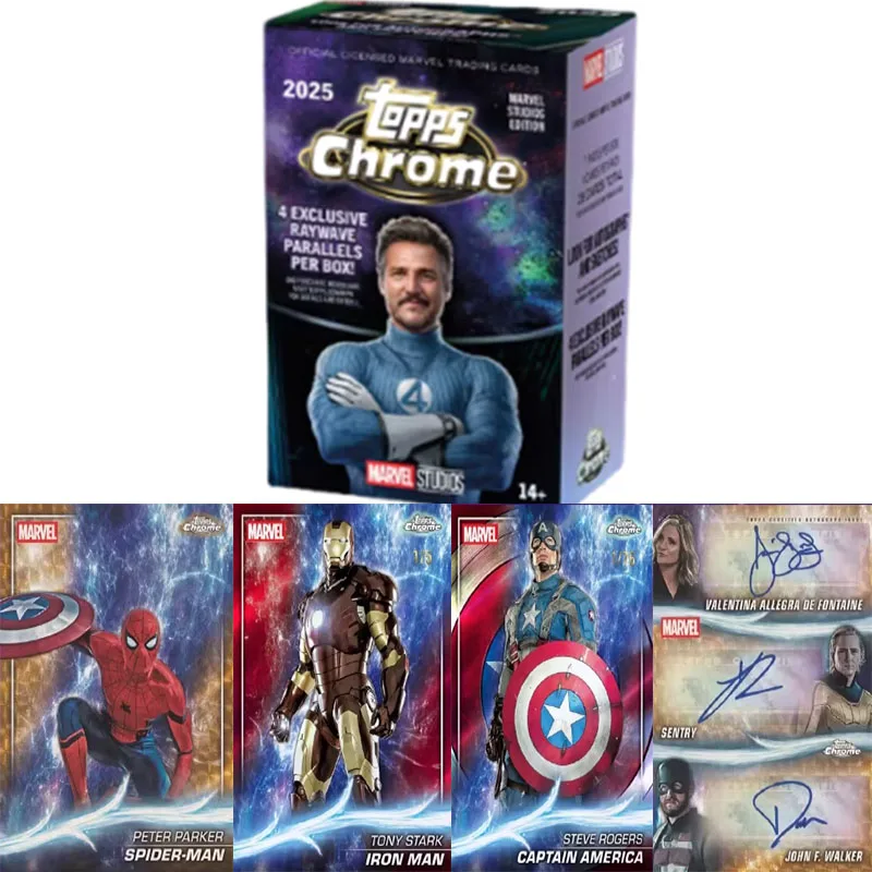 

Оригинальный коллекционный набор карт Topps Marvel Cinema Chrome Value Box 2025 года, официальное издание MCU, редкие параллельные версии