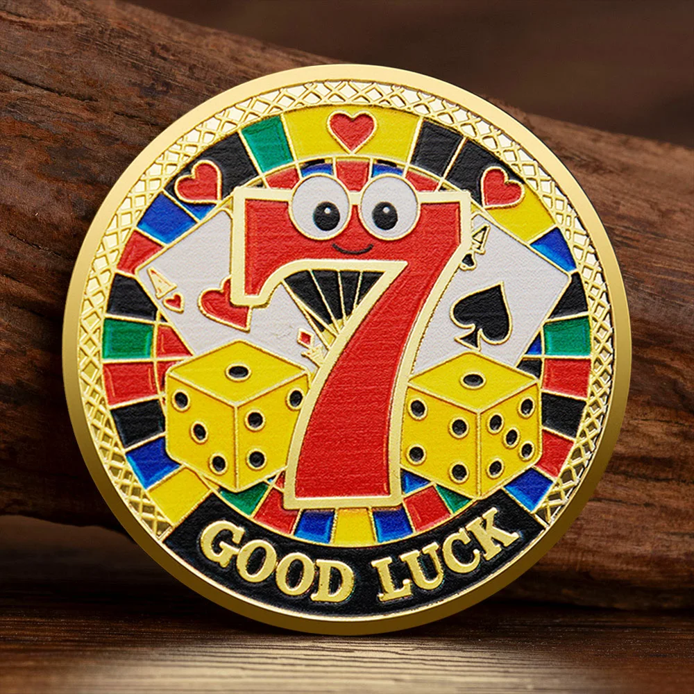Four-leaf Clover Metal Color-printed Commemorative Coin Ladybug Lucky Coin Gold Plated Souvenir Coin