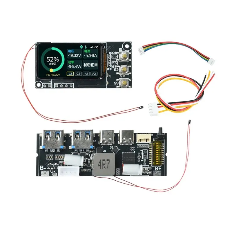 A69Z Fast Charging Power Bank Module With 1.47-Inch TFT Color Display MPPT For Lithium Iron Phosphate(Battery Not Included)