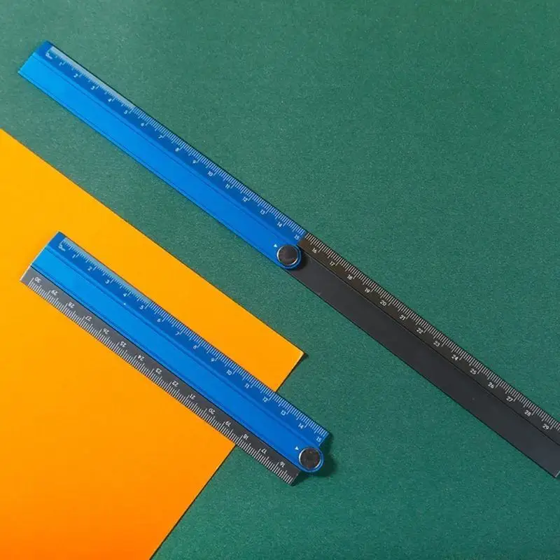 A2BE Folding Metal Stationery Rule Aluminum Alloy Folding Ruler Metal Stationery Rule for School Office Home