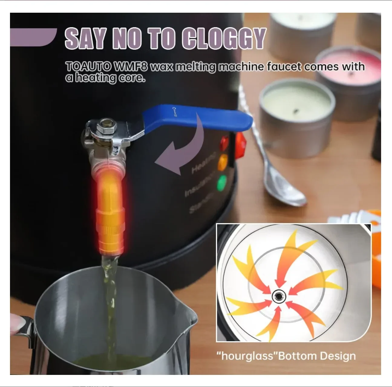 For 8L DIY Large wax melting machine is used for candle making, and the electric  container