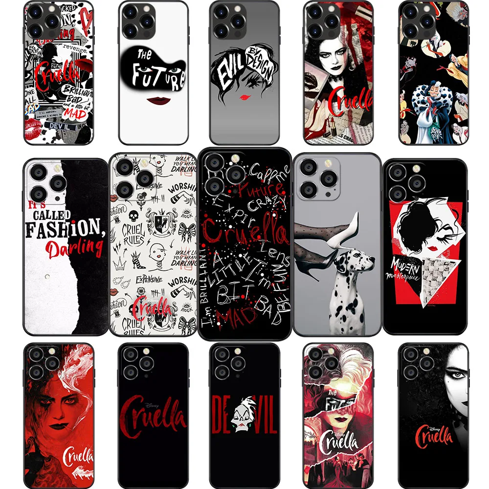 AK-11 Cruella Soft Case For iPhone 15 14 13 12 11 Mini Max Pro Plus