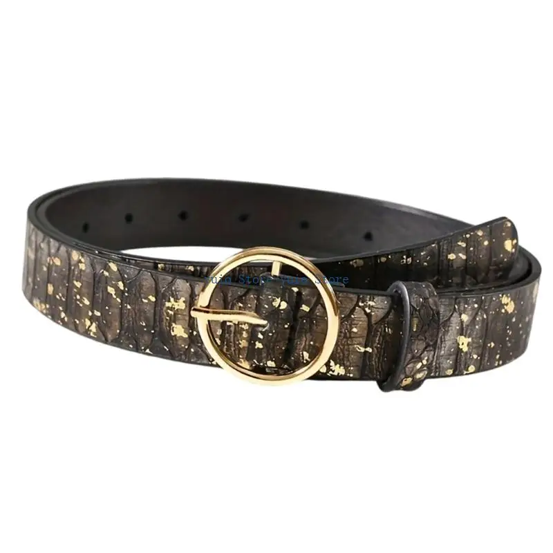 

X7XB Multiuse Women’s Belt Stylish Snakeskin Texture Splash Color Design For Casual and Formal Occasion All Matching