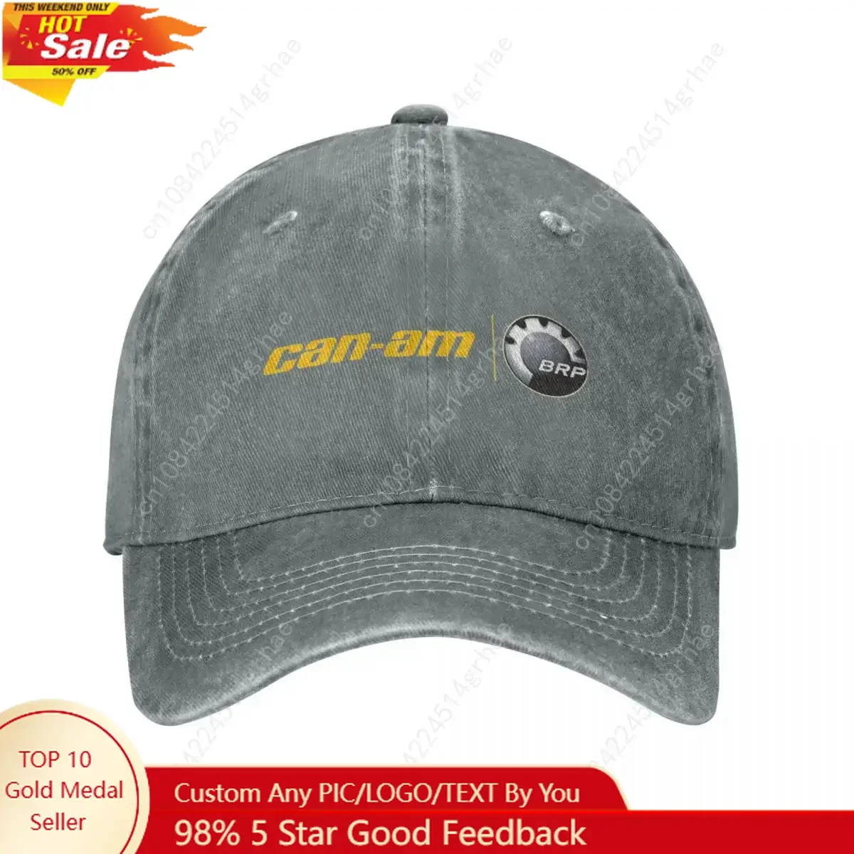 

Can I Am Off-Road Or On-Road Baseball Caps BRP ATV Motorcycle Distressed Denim Hats Cap Retro Outdoor Unstructured Soft Headwear