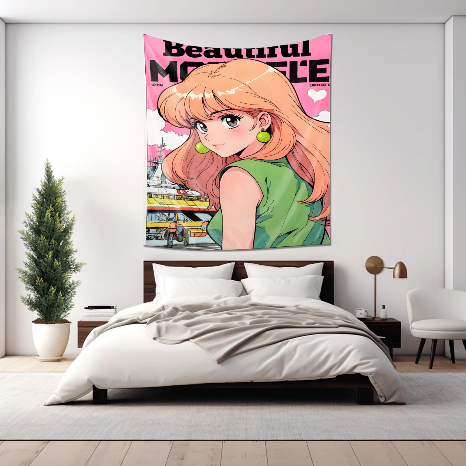 "Anime Style Exquisite Hanging Cloth - Fashionable and Unique Wall Decoration Tapestry"