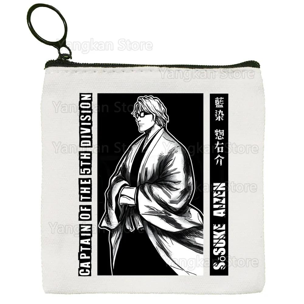 بليتش أيزن سوسوكي قماش محفظة نسائية للعملات المعدنية مخصص محفظة نسائية للعملات المعدنية التوضيح مفتاح حافظة بسيطة حقيبة ملابس صغيرة محفظة نسائية للعملات المعدنية الإبداعية الجديدة
