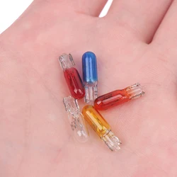 10Pcs W2W T5 12v 1.2w Car Halogen Lamp Instrument Lights Dashboard Bulb Blue/red/amber/yellow Auto Interior Light Car Styling