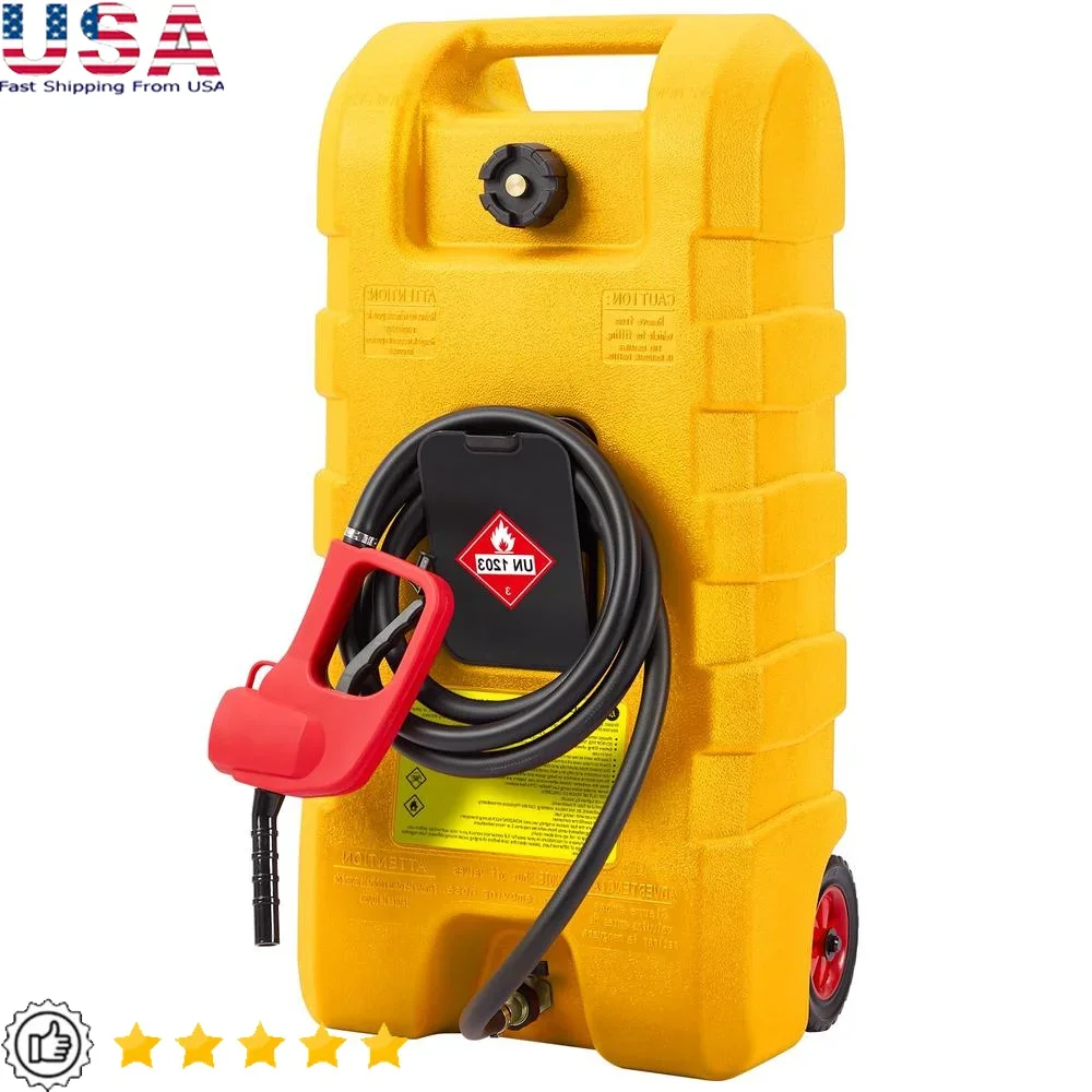 15 Gallon Portable Diesel Fuel Tank Container with Siphon Pump HDPE Durable Fuel Transfer Caddy Easy Flow Storage Vehicle Use