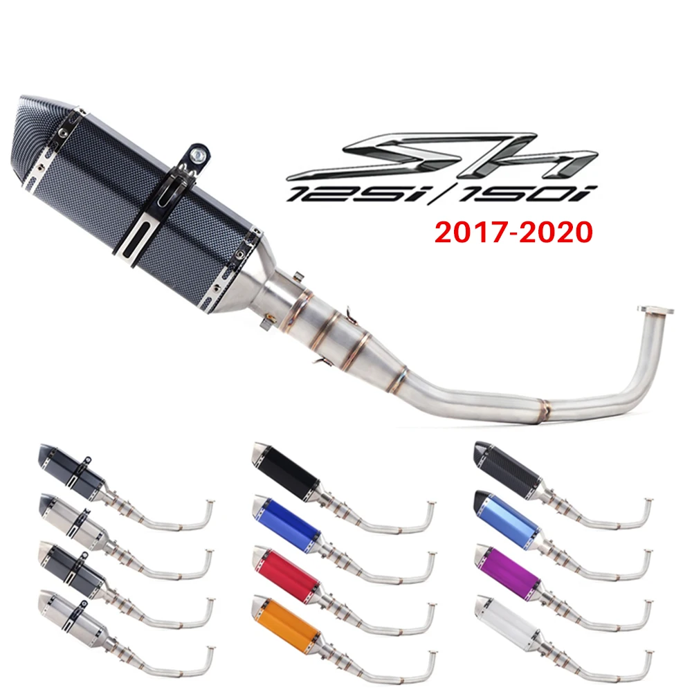 

SH150 SH 125 150I Motorcycle Exhaust Mascape Full System Slip On Middle Pipe Muffler For Honda SH125 SH150i SH125i 2017-2020