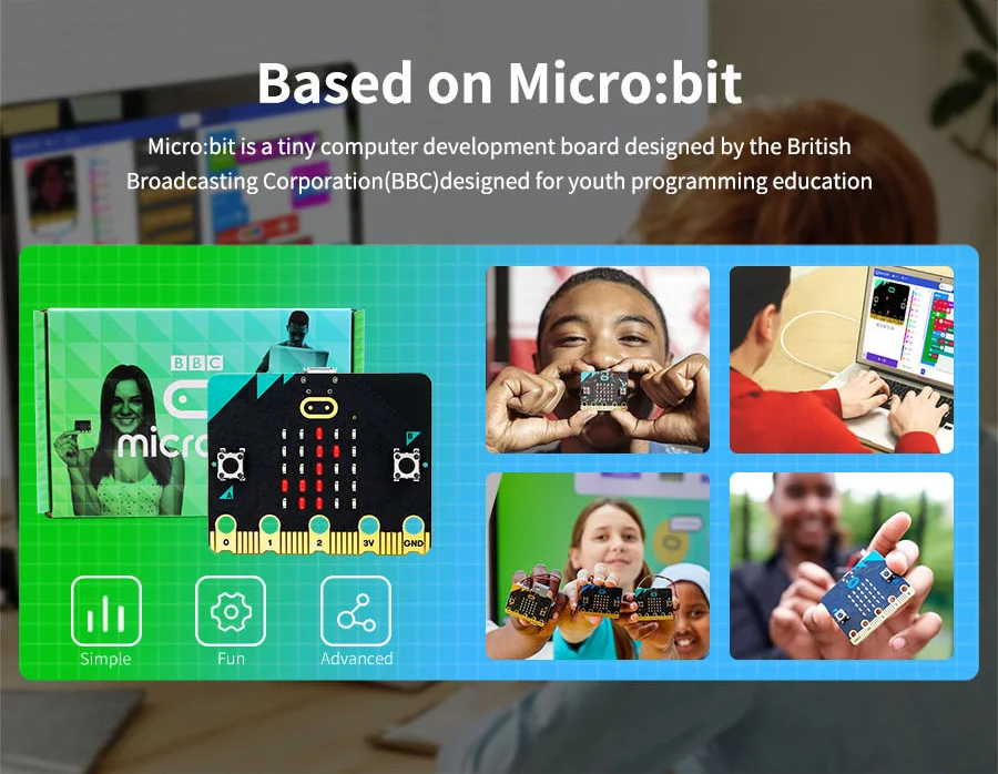 Micro bit V2 Sensor Modul Kit für Kinder Codierung Stamm Bildung Unterstützung Makecode Python programmier bare Spielzeug elektronische DIY-Projekte – Detail 4