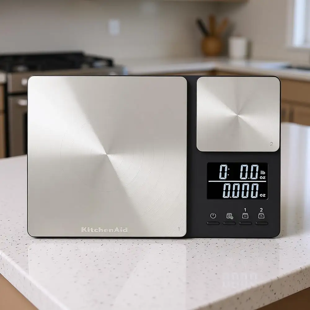 

Dual Platorm Digital Kitchen and Food Scale, 11 pound and Precision 16oz, Black with Stainless Steel