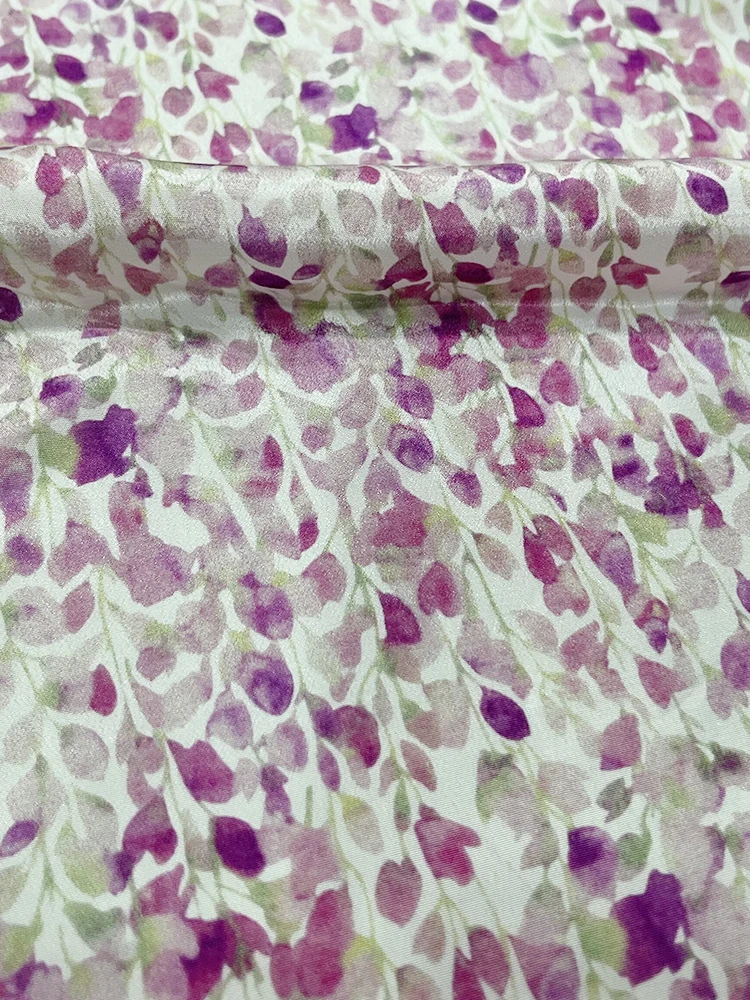 Crepe De Chine Printed Fabric Spring Summer Fashion Flower Polyester Satin Chiffon Cloth Diy Sewing Meters Rayon Material