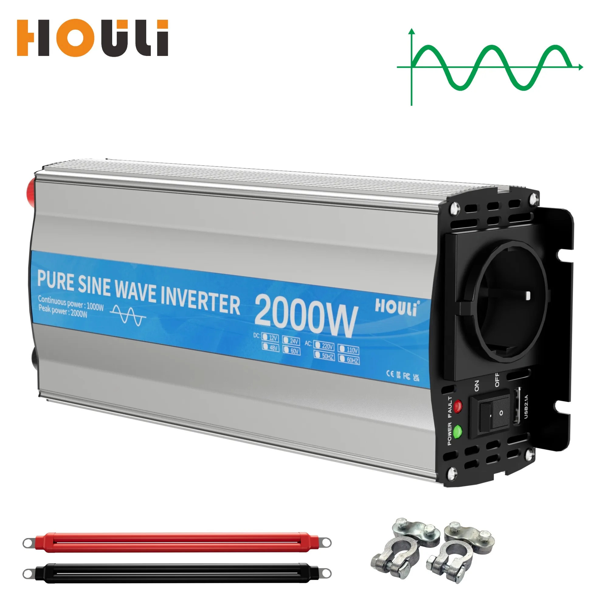⚡ Black Friday Offer | Pure Sine Wave Power Inverter 2000W Stable 220V Output for Solar/Home Backup
