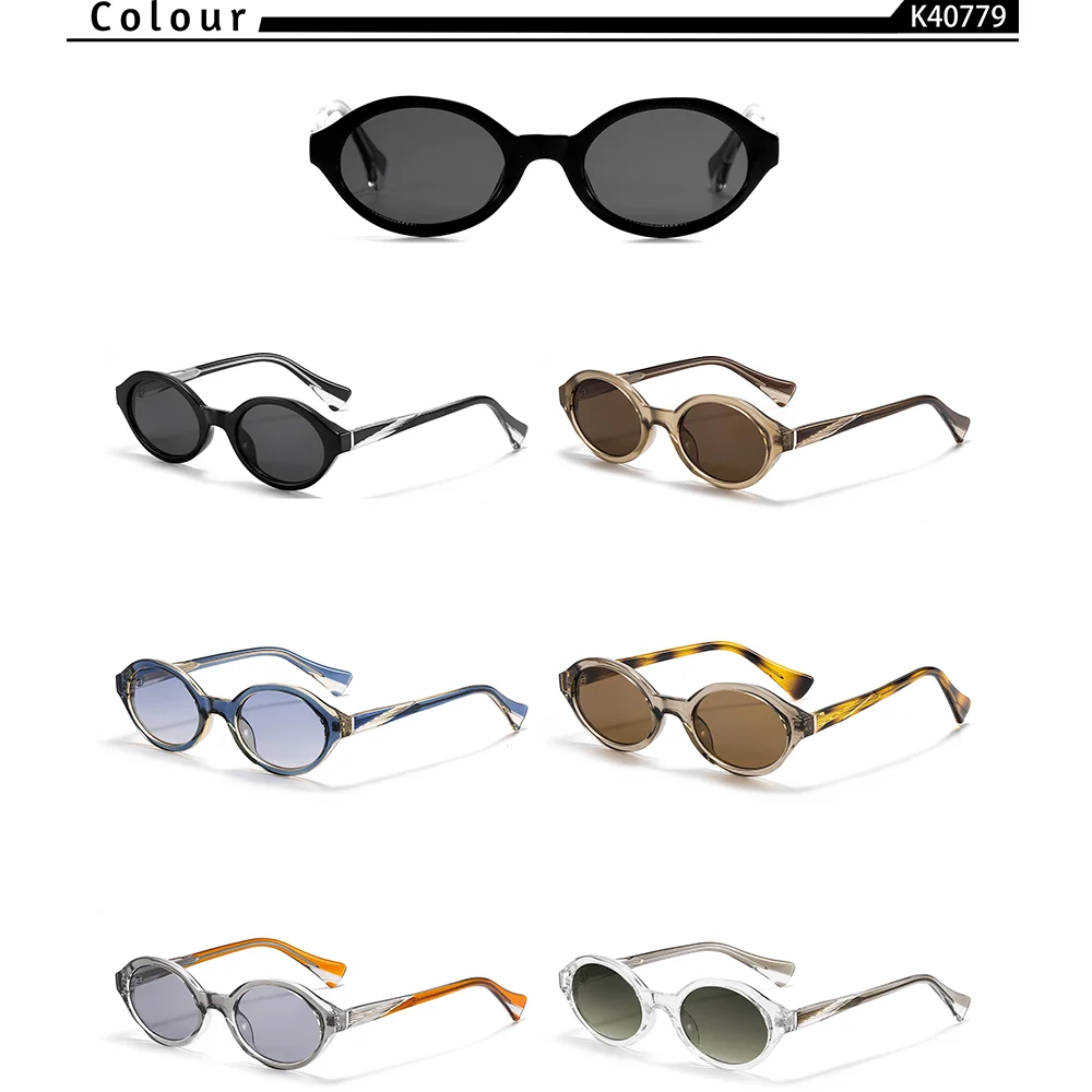 CATERSIDE Retro Damen-Sonnenbrille mit ovalen Gläsern und hochwertigen, dicken Rahmen, Herren-Brille für Outdoor-Fahrten, modische Street-Style-Brille, UV40 – Detail 3