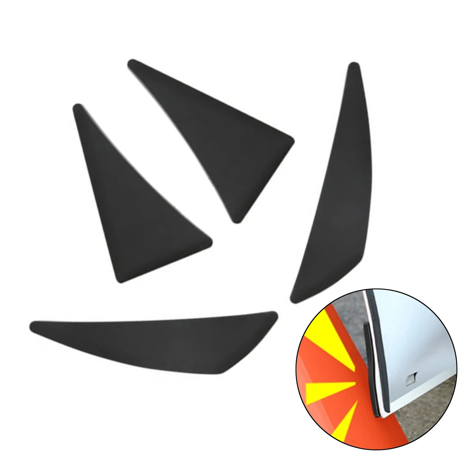 

4 шт., защитные уголки для дверей автомобиля, чехлы для предотвращения столкновений, черная резиновая наклейка против царапин, защитный чехол для двери для Tesla Model 3 Y