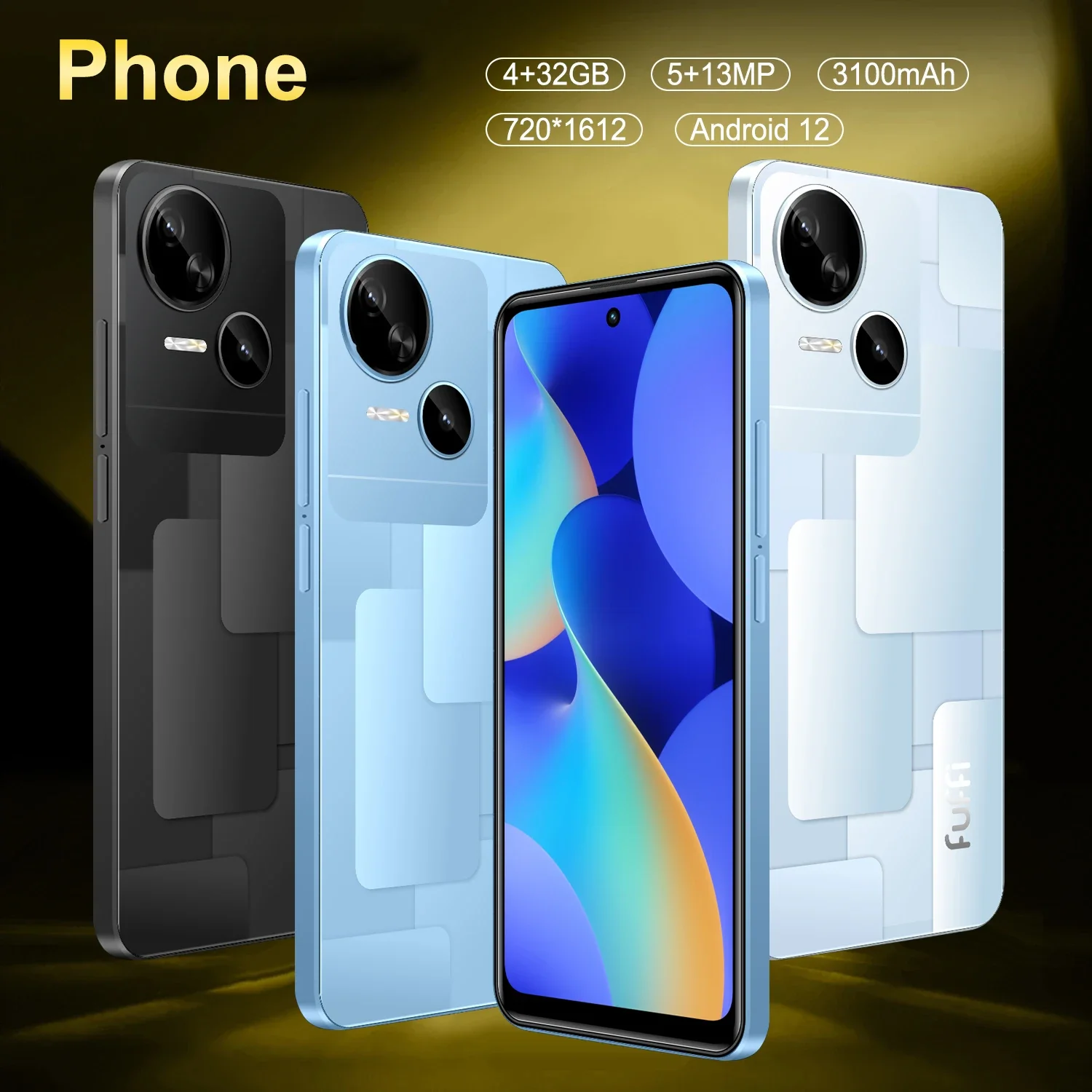 FUFFI Spark 10 Smartphone Cellphone Android 12 6.56 inch Screen,4+32GB 5+13MP Mobile Phone 3100mAh For Google Play Store Phone