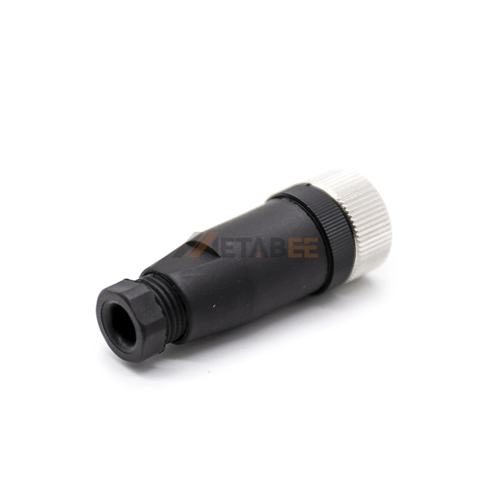 M12 Connector 4 Pin A-Code Field Wireable Plastic Male Female Straight and Right Angle Screw Terminal IP67 Waterproof Plug