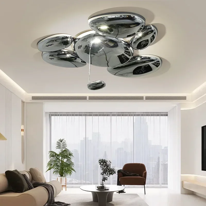 Italy Designer Floating Water Droplet Ceiling Lamp For Living Room Exhibition Hall Bedroom Pebble Shaped LED Atmosphere