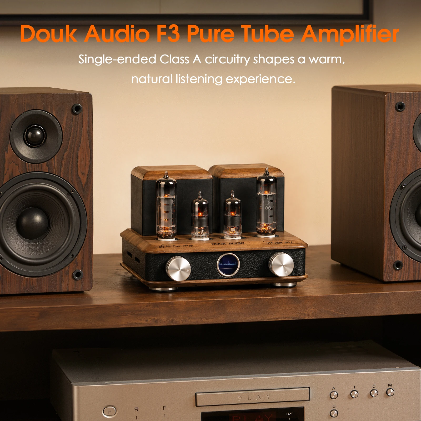 Douk Audio Single-Ended Class A Tube Amplifier HiFi Stereo Desktop Power Amp Audiophile Valve Audio Amplifier for Home Speaker view 4