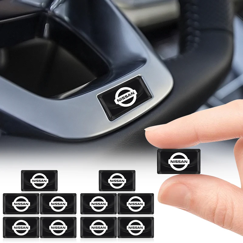 2/10 pçs adesivo de emblema interior do carro 3d cola epóxi decalques acessórios para nismo nissan almera tiida juke teana qashqai 350z 370z
