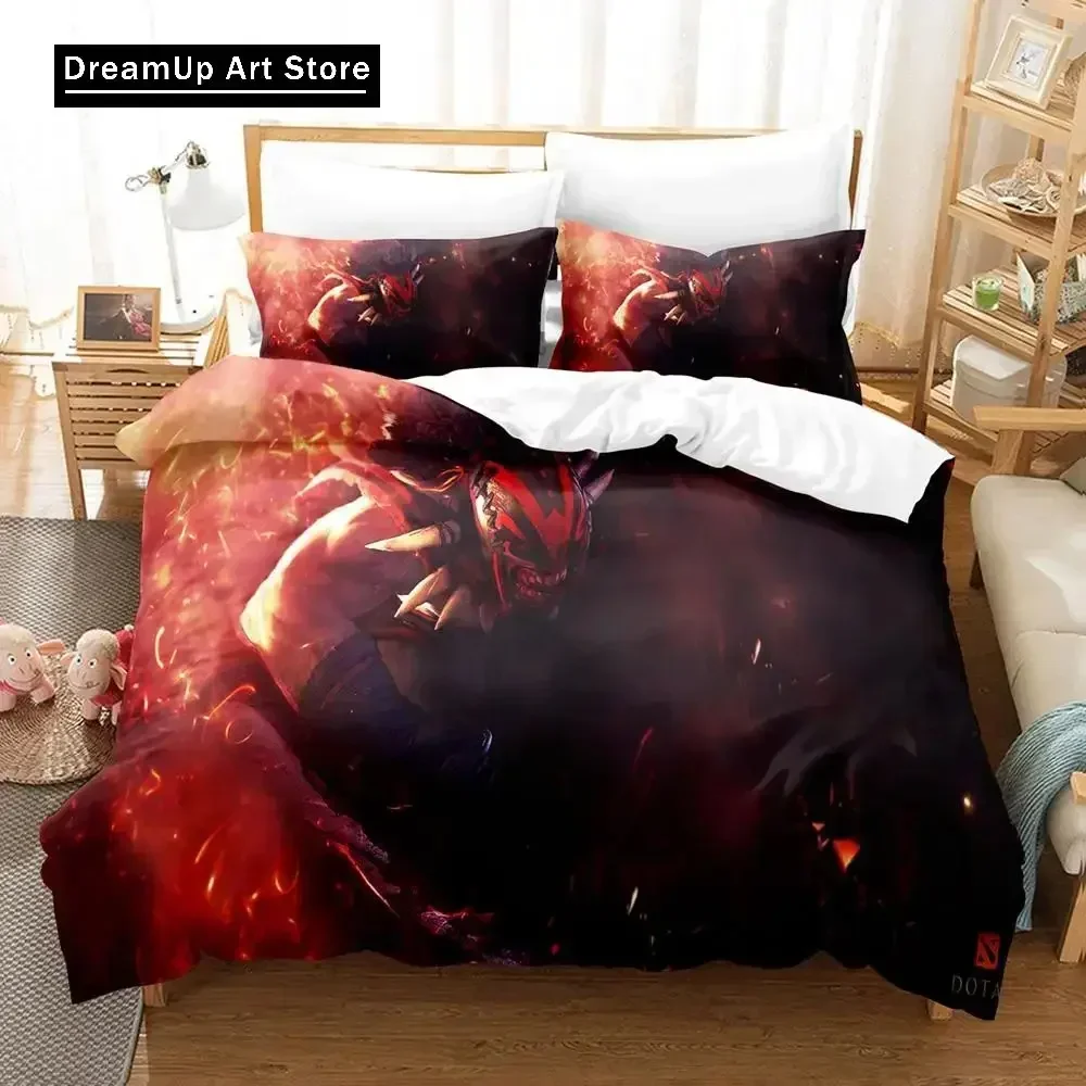 3D طباعة الأزياء دوتا 2 GameBedding مجموعة بنين بنات التوأم الملكة كامل الحجم غطاء لحاف المخدة سرير غرفة نوم الكبار