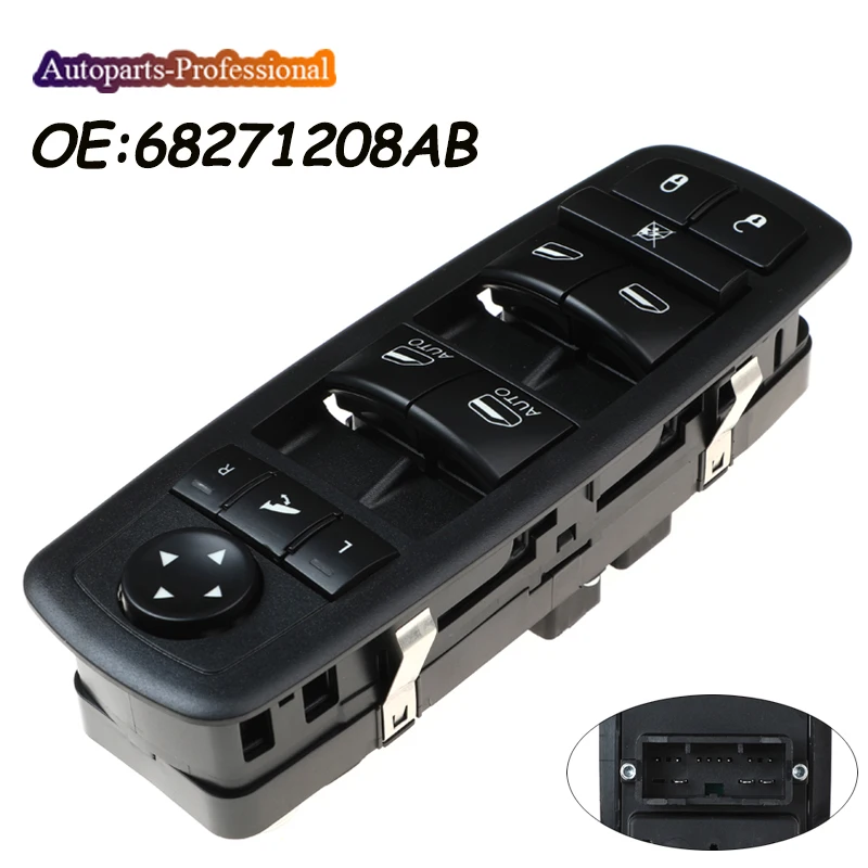 

Новая кнопка главного выключателя Power Window 68271208AB 68231806AA Для Dodge Avenger Journey Ram 1500 2500 3500 4500 Chrysler 300 200