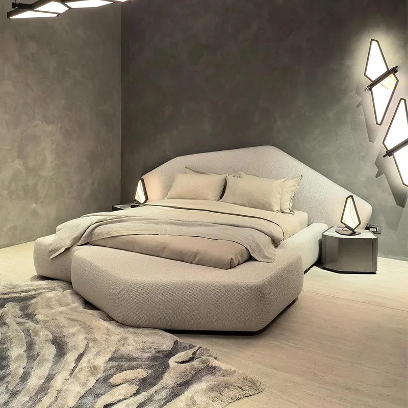 180x200cm Complete Furniture Nordic Modern Luxury Italian Rock Master Bedroom High-end Atmospheric Wedding Bed Double Bed Home
