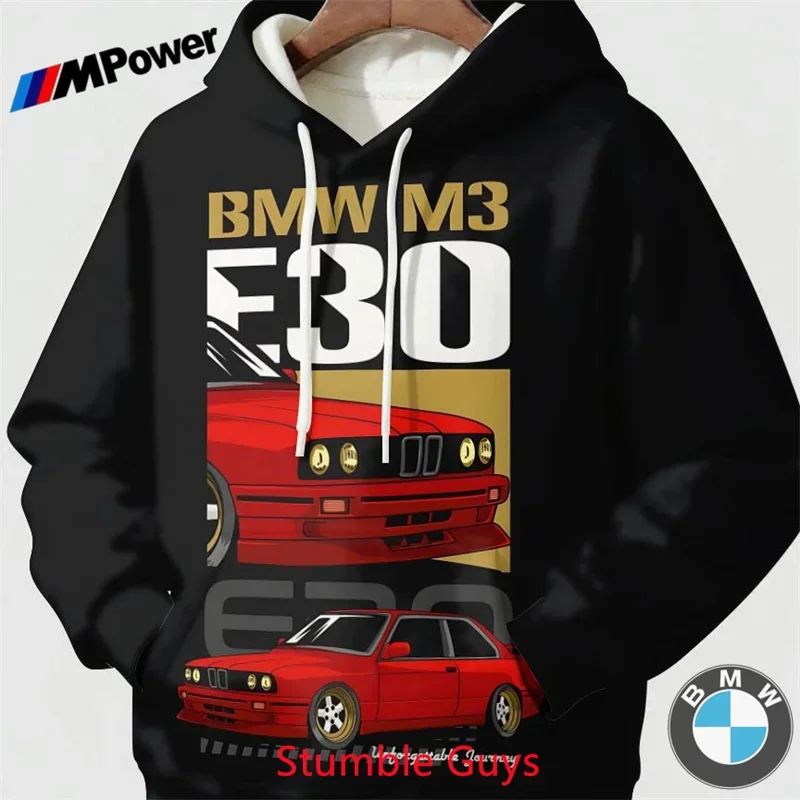 ربيع الخريف الرجال BMW M Power هوديي دراجة نارية سباق الرياضة خمر ملابس الطباعة الكلاسيكية #6