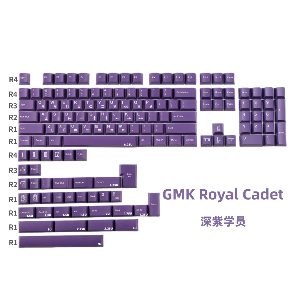 141 Keys GMK Royal Cadet Keycaps Cherry Profile PBT 5-side Dye Sublimation GMK Clone Keycap For MX Switch Mechanical Keyboard