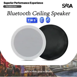 Bluetoothインシーリングスピーカー、防湿、フラッシュマウントラウドスピーカー、内蔵クラスdアンプ、オーディオサウンドシステム、屋内スピーカー、6 