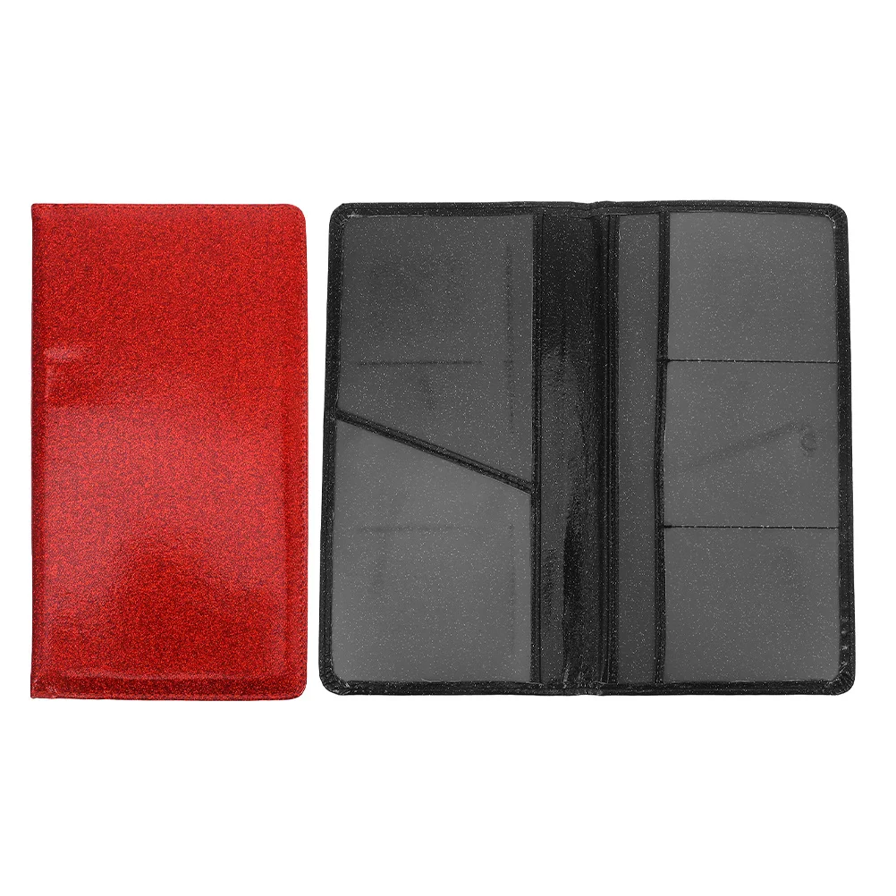 2Pcs Car Insurance Protective Case Glitter PU Document Holder License Registration Card Organizer Stylish Car Accessories