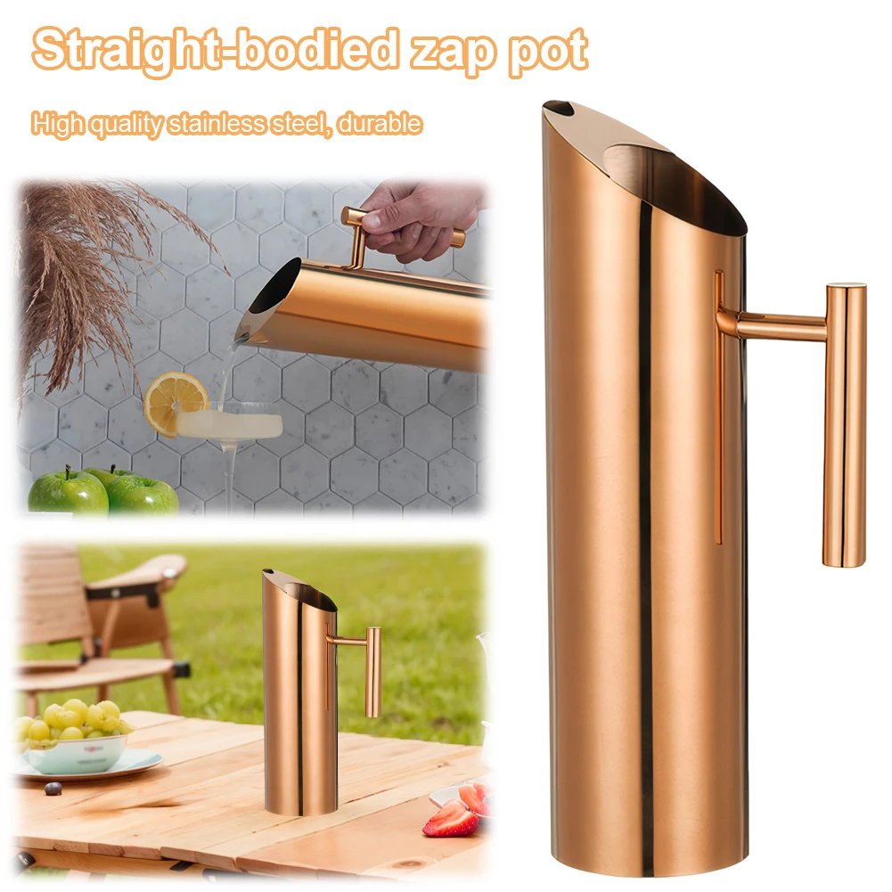 

1.5/2L Stainless Steel Cold Water Kettle Large Capacity Water Pitcher Ergonomic Handle Water Jug for Home Office