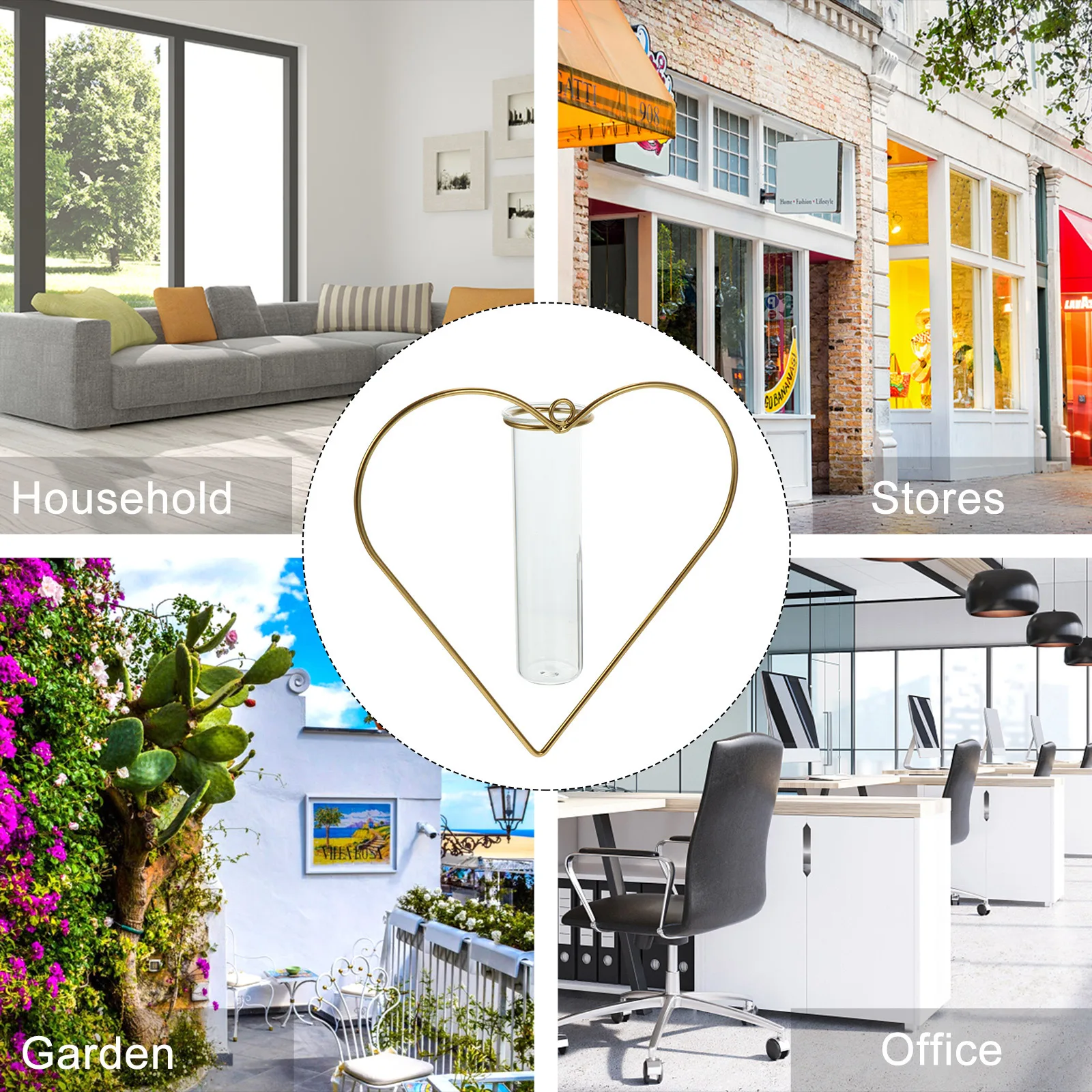 

2Pcs Nordic Style Wall Vase Exquisite Golden Hanging Flowerpot Home Decoration Punch-Free Design Unique Creative Shape